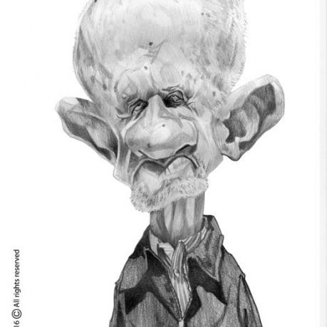 "Caricatura de Jhonatan Banks en la serie Breaking Bad"