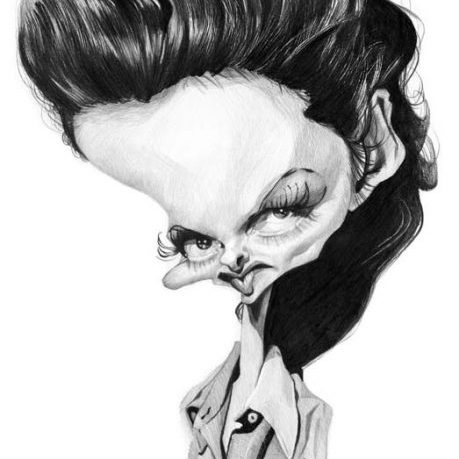"Caricatura de actriz Katharine Hepburn"