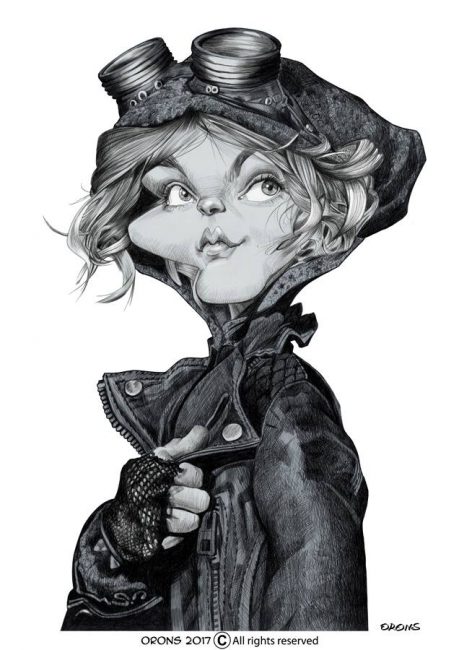 Caricatura hecha con bolígrafo