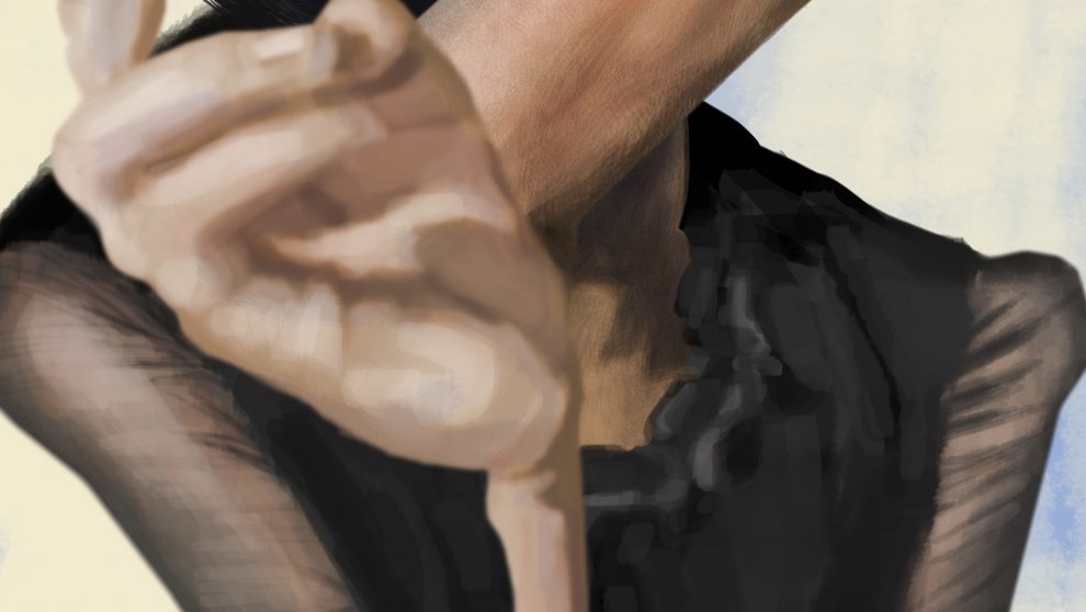 Caricaturas de famosos. Caricatura de Amalia Rodriguez. Detalle