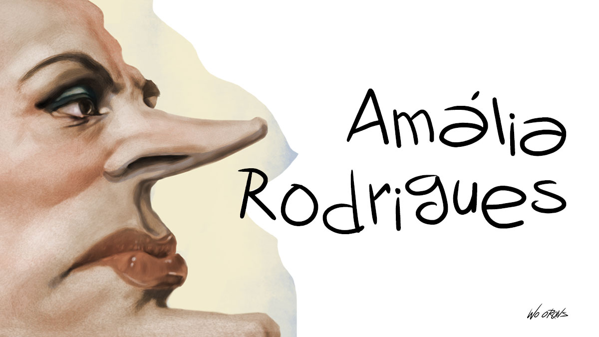 Caricatura de Amália Rodrigues.