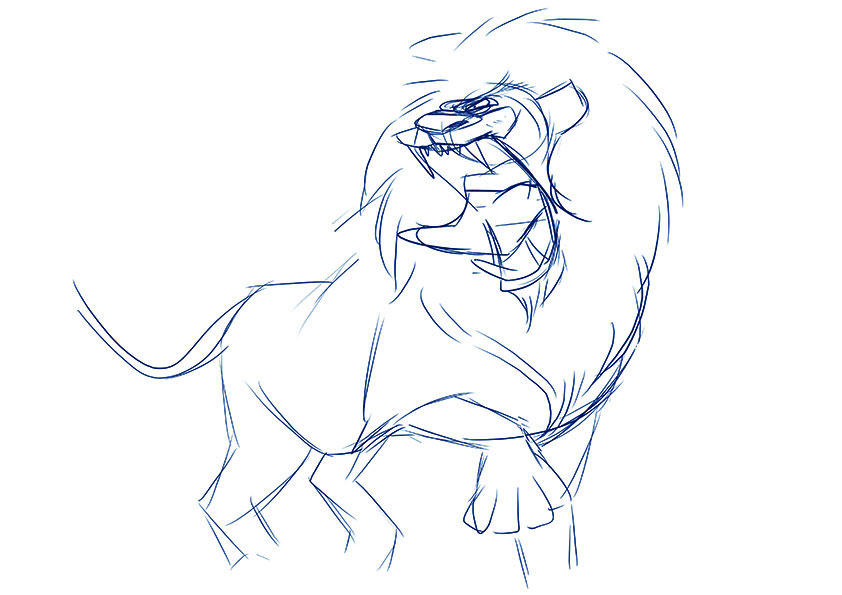 Caricaturas personalizadas por foto. Boceto para una caricatura de un leon.