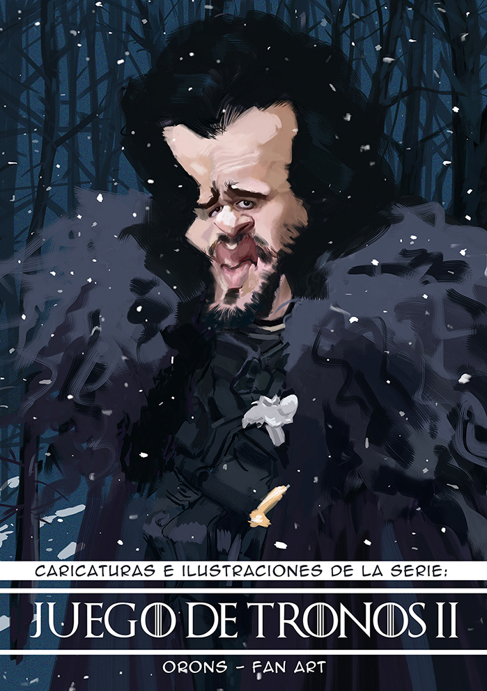 Caricatura del personaje Jon Nieve, de la serie juego de Tronos.