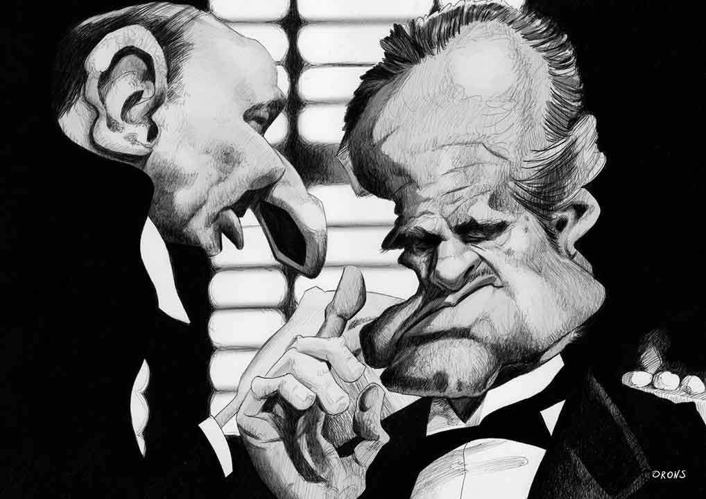 Caricatura de Marlon Brando en El padrino