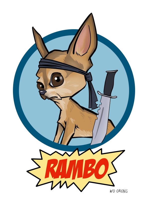 Caricatura personalizada de un perro