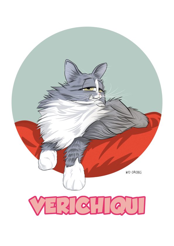 Caricatura personalizada de un gato.