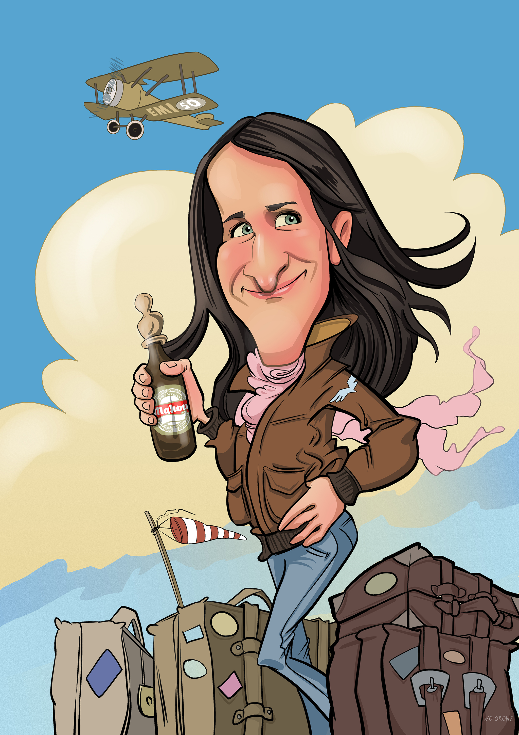 "Caricatura personalizada de una persona hecha a partir de una foto"