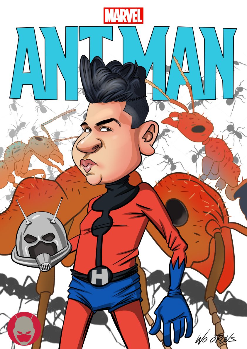 caricatura personalizada como Antman