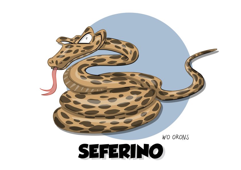 Caricatura personalizada de una serpiente