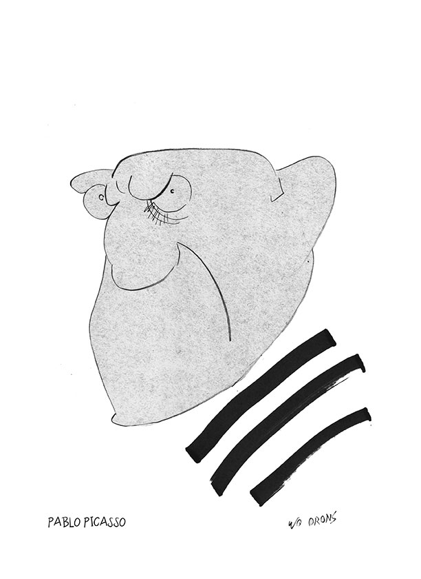 Caricatura de Pablo Picasso por WO Orons.