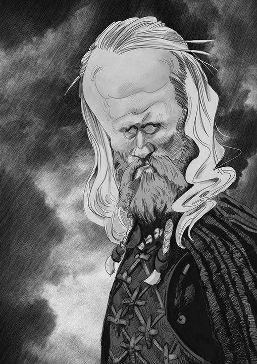 Caricatura de Jarl Borg. El primer personaje de la serie ejecutado por este método.