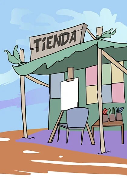 Dibujo de la tienda de caricaturas personalizadas - wo orons