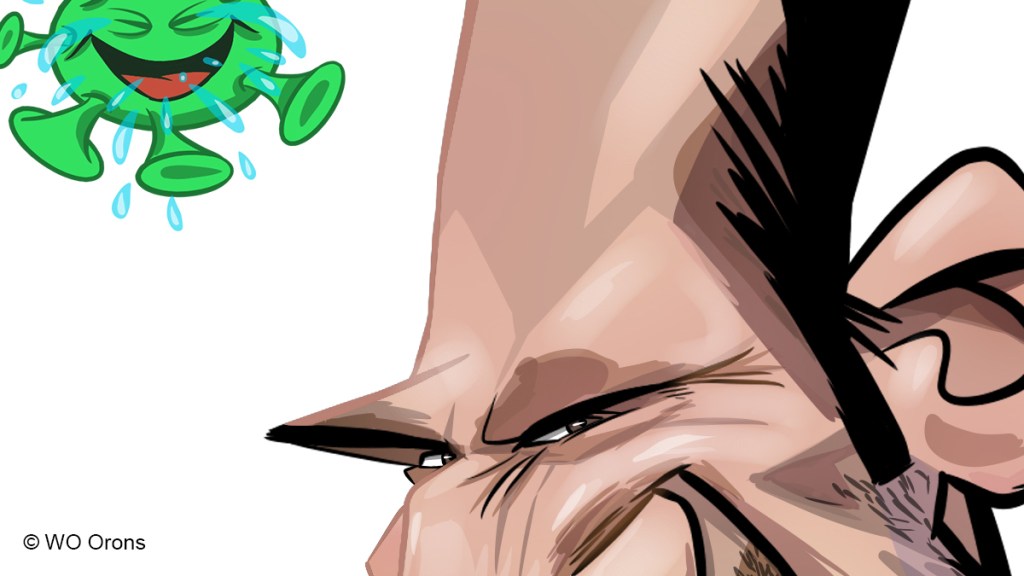 Caricatura de Novak DjoKovic, el campeón «señalado por el&nbsp;virus»