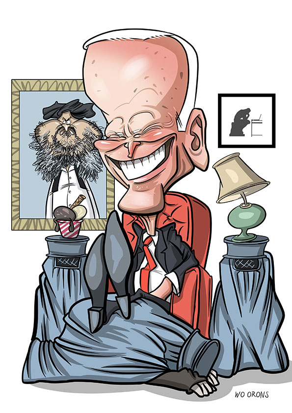 Caricatura de Joe Biden, presidente de EEUU