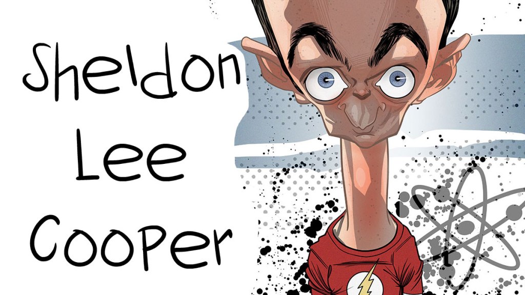 Caricatura de Sheldon Cooper en The Big Bang&nbsp;Theory