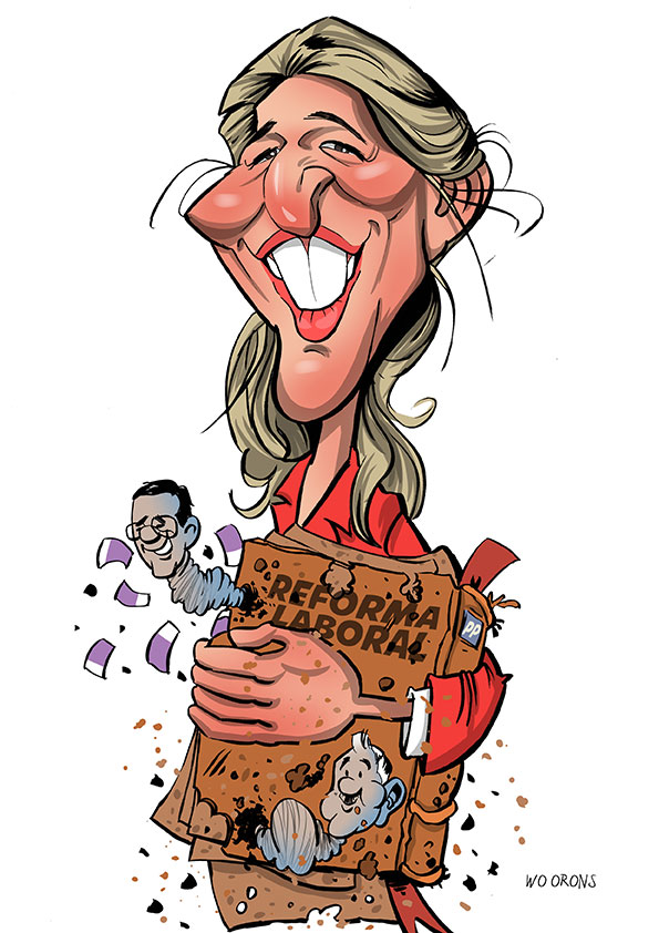 Caricatura de Yolanda Díaz. Ministra de Trabajo