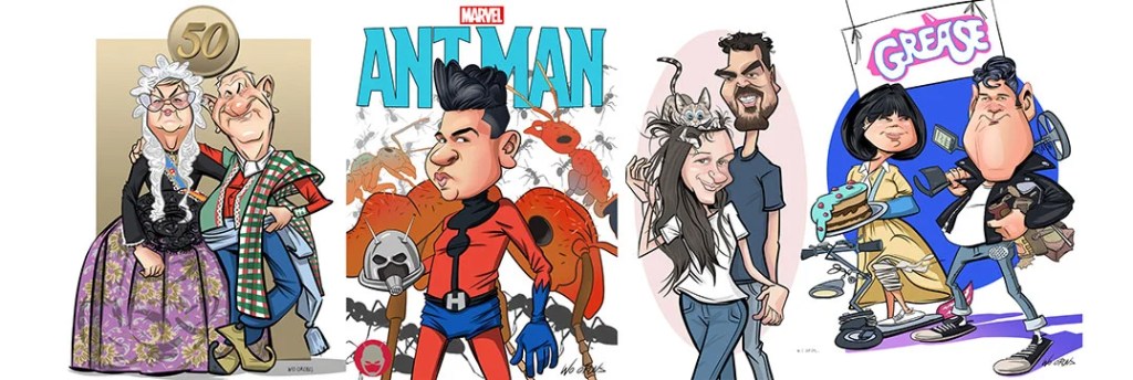 Ejemplos de caricaturas personalizadas hechas a partir de una fotografía Caricaturas personalizadas online por WO Orons