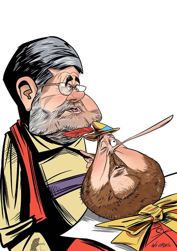 Caricatura de Jordi Sánchez y Oriol Junqueras