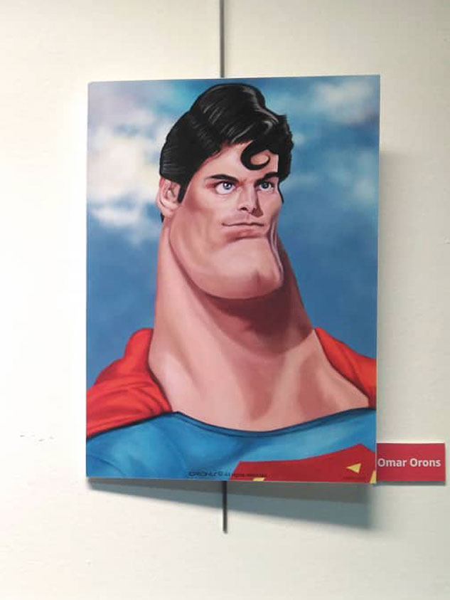 Caricatura de Christopher Reeve como Superman