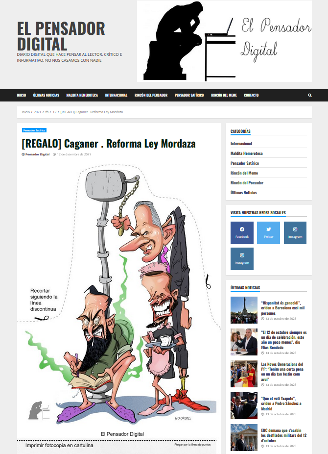 Caricaturas de Santiago Abascal, Pablo Casado y Ortega Smith.