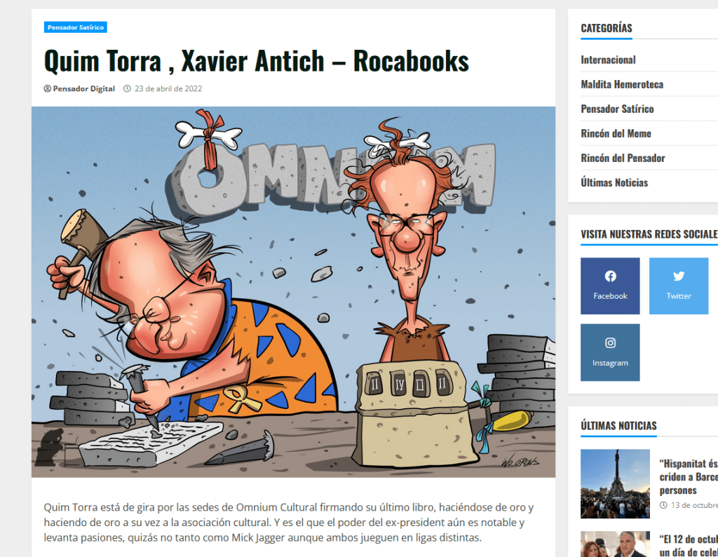 Caricatura de Quim Torra y Xavier Antich.