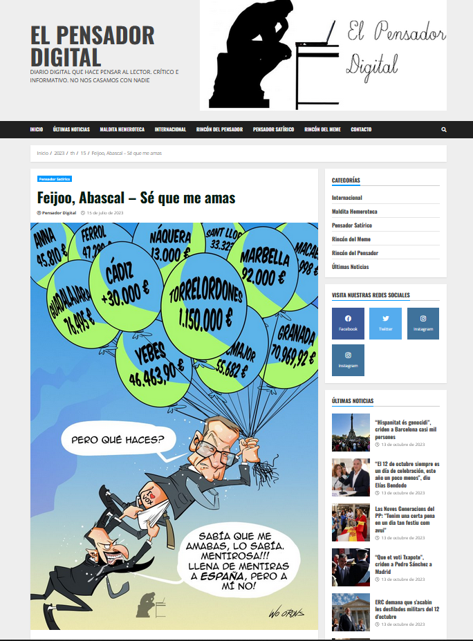 Caricatura de Santiago Abascal y Nunez Feijoo.