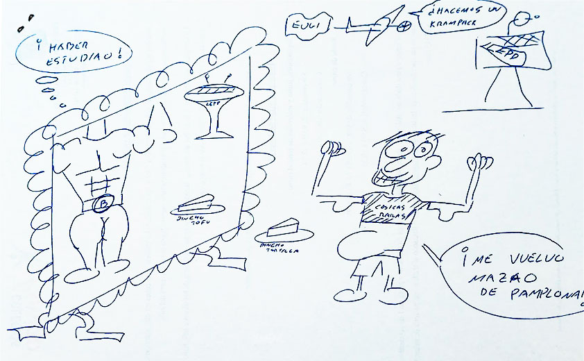 Boceto, dibujo de un cliente para hacer una caricatura