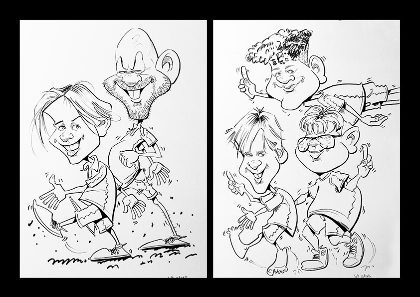 Caricatura en vivo de dos personas