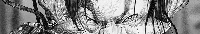 Caricaturas de famosos: Detalle de la caricatura de Norman Reedus como Daryl Dixon en la serie: The Walking Dead