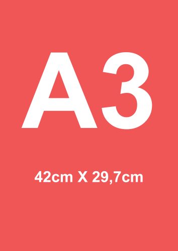 Muestra de tamaño de lámina A3.