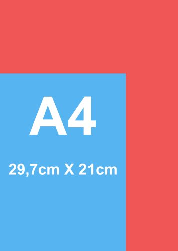 Muestra de tamaño de lámina A4.