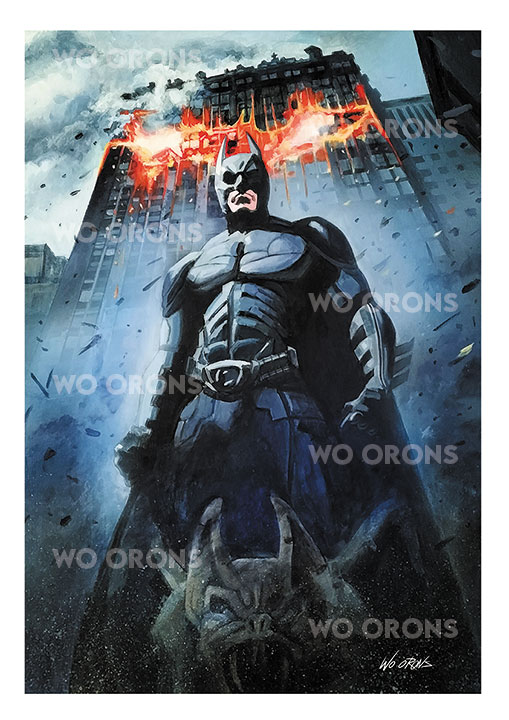 Pintura con acrílico del personaje de comic, cine y serie, Batman