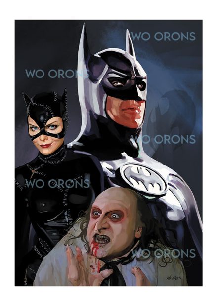 Pintura de un fan art de la película Batman Vuelve, Batman Returns.