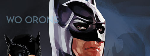Pintura de un fan art de la película Batman Vuelve, Batman Returns.