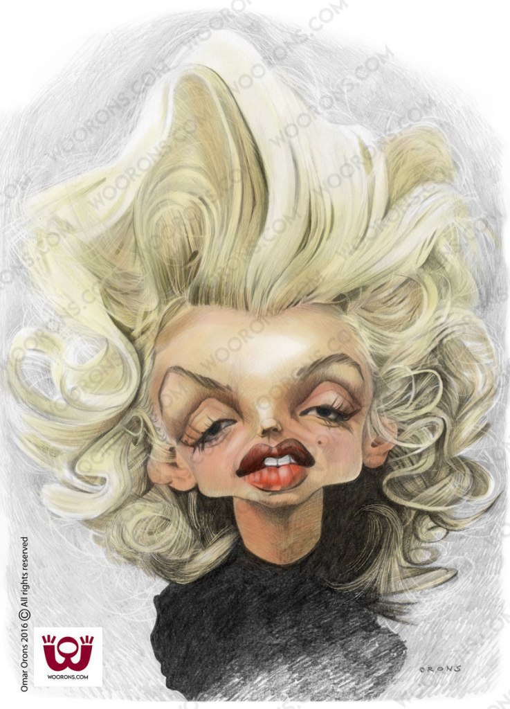 "Caricaturas de Famosos, Marilyn Monroe"