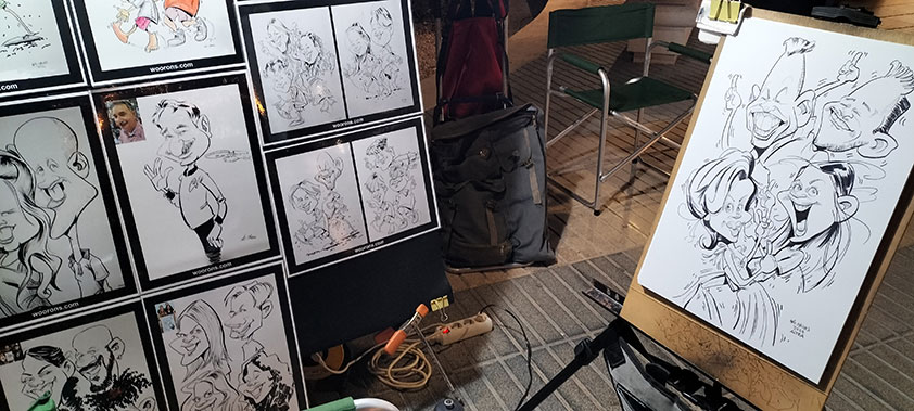 "Caricaturas al momento de WO Orons"