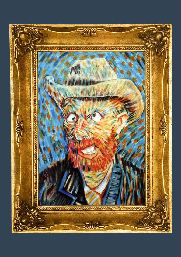 "Caricatura de un autorretrato de Vincent van Gogh"
