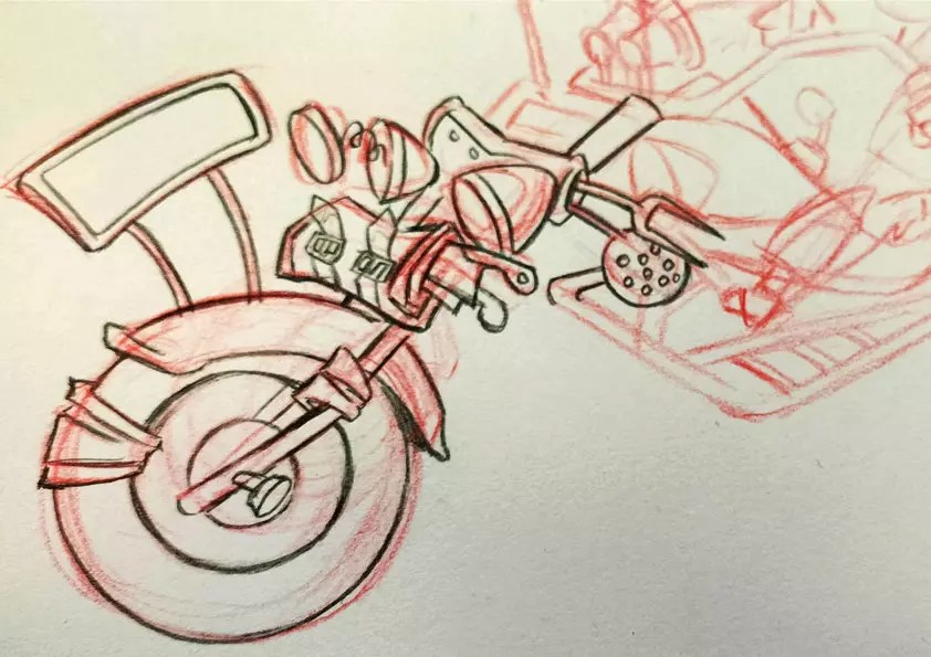 "Boceto de una moto"