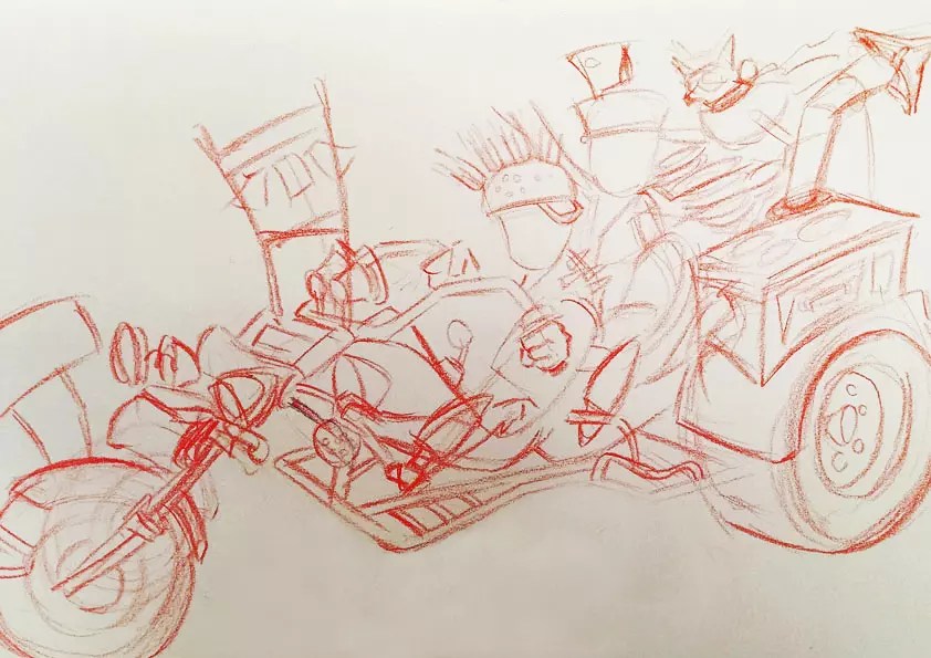 "Boceto de una moto"