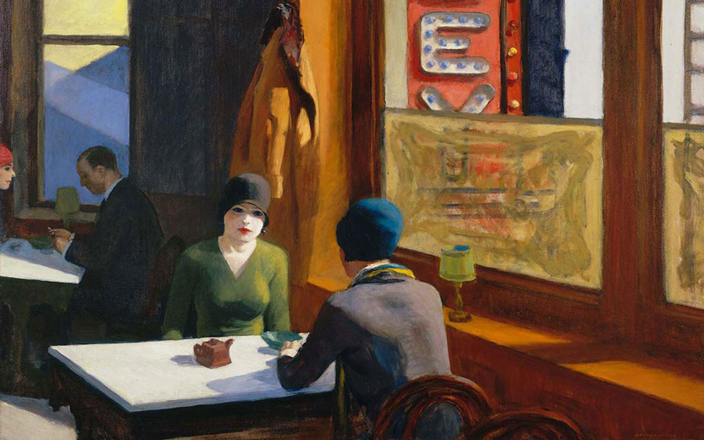 "Chop Suey (1929) pintura de Edward Hopper"