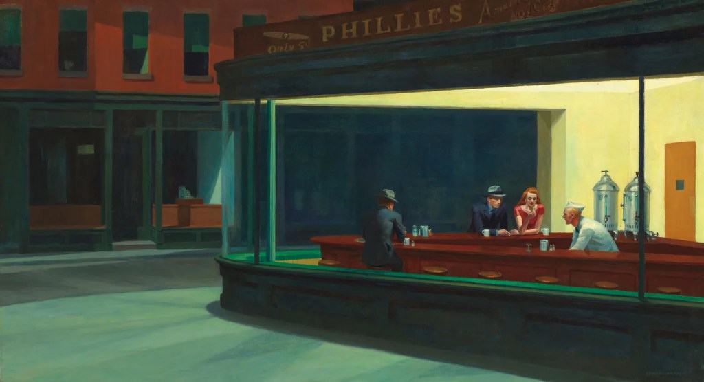 "Nighthawks pintura de Edward Hopper"
