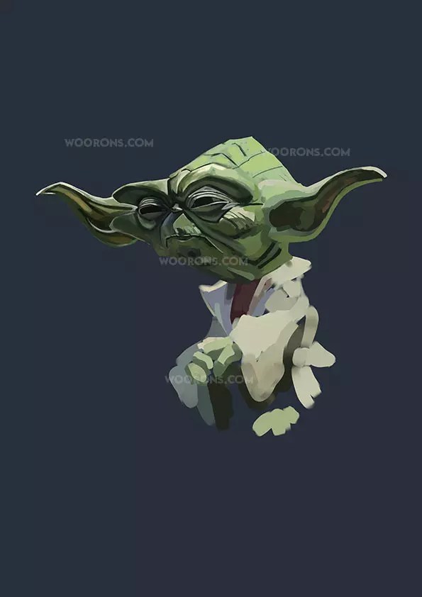 "Proceso creativo de la Caricatura de Yoda de Star Wars"