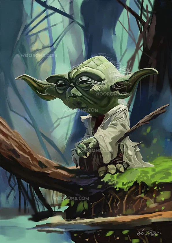 "Caricatura de Yoda de Star Wars"