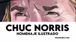Ilustración de homenja a Chuc Norris