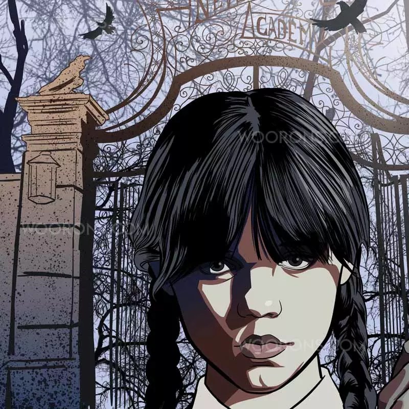 "Ilustración de: Miercoles Adams"