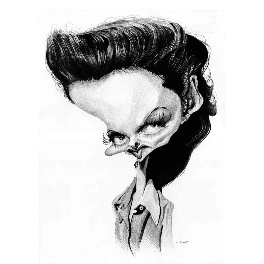 "Caricatura de Katharine Hepburn"