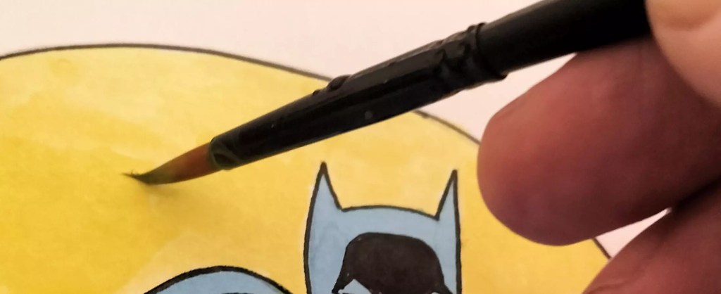"Proceso de pintura de una ilustración de Batman"