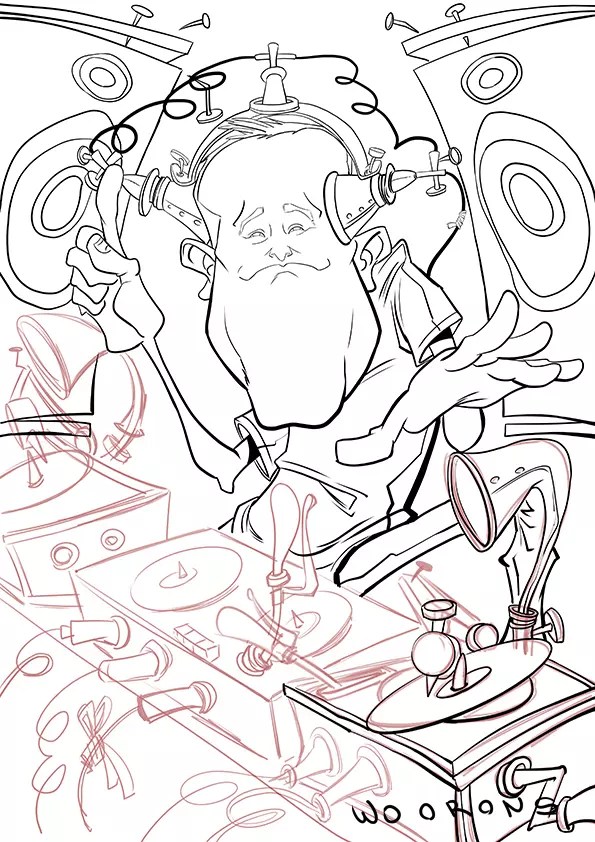 "Entintado de una caricatura personalizada"
